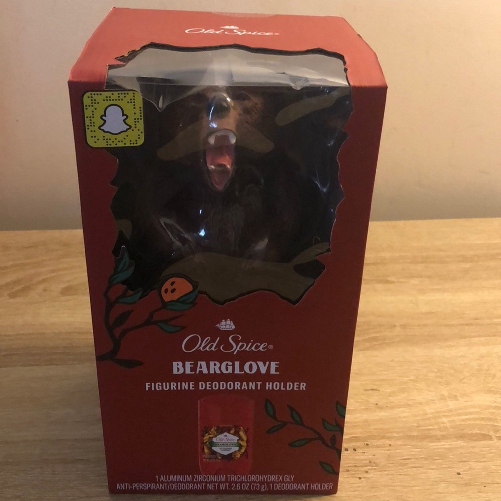 Old Spice Bearglove figurine deodorant holder
